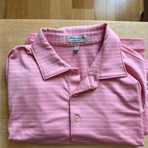Peter Millar Pink Striped Men's Golf Shirt